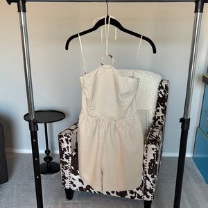 Old Navy Beige Textured Romper